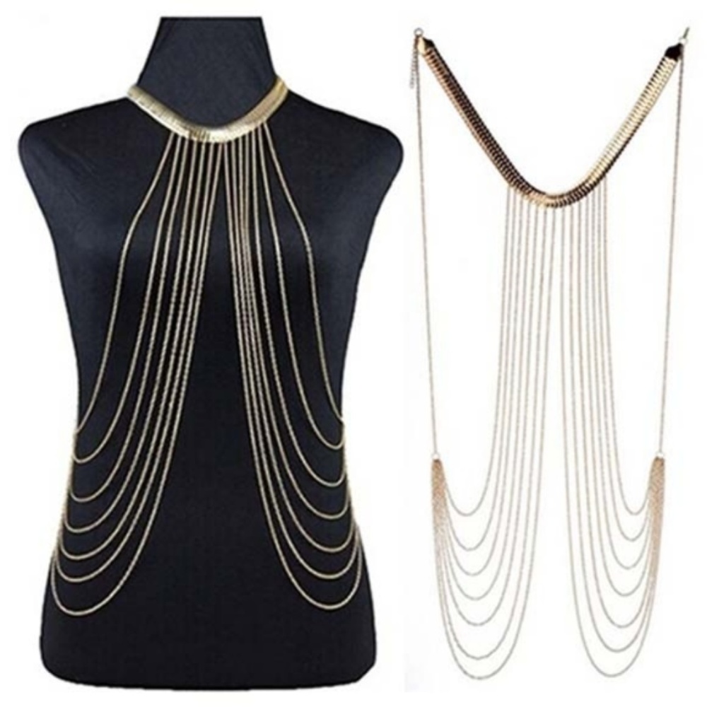 Women's Stylish Gold Layered Body Chain